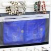 Full mirror wooden floor type with 1 shelf, 3-color led mirror lamp, 8 white interior lamp beads, jewelry storage mirror cabinet - white - as picture