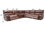 Brax Two Tone Brown Synthetic Leather Power Motion Sectional Sofa w/USB port - as Pic
