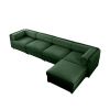 Modular Sectional Sofa with Storage, Cylindrical Backrest and Armrests Deep Comfortable Seating, 4 Seat L- Shaped Sofa, Green - as Pic