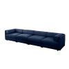 Modular Sectional Sofa with Storage, Cylindrical Backrest and Armrests Deep Comfortable Seating, Blue - as Pic