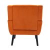 Modern Soft Velvet Material Ergonomics Accent Chair Living Room Chair Bedroom Chair Home Chair With Black Legs For Indoor Home - Orange