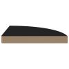 Floating Corner Shelves 4 pcs Black 13.8"x13.8"x1.5" MDF - Black