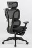 Foam office chair, ergonomic office chair, foam base, adjustable headrest, armrests, foot rests, with hanger- Black
