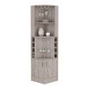 Bar Cabinet Papprika, 8 Wine Cubbies, Double Door, Light Gray Finish - as Pic