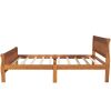 Queen Size Wood Platform Bed with Headboard and Wooden Slat Support (Oak) - as Pic