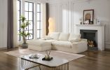 99*69" Modular Sectional Living Room Sofa Set, Modern Minimalist Style Couch, Upholstered Sleeper Sofa, White