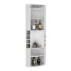Oban Corner Bar Cabinet with Five Shelves , Eight Bottle Cubbies and Steamware White - as Pic