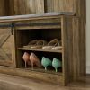 Coat Rack with Storage Shoe Cabinet - Brown