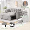 58" 4-1 Multi-functional Sofa Bed with Cup Holder and USB Port for Living Room or Apartments - Gray - Foam