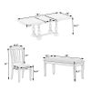 Traditional 6-Piece 78inch Trestle Extendable Dining Table Set with One 18inch Removable Leaf, Padded Dining Chairs and Bench - Natural - Rubber Wood