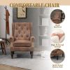 COOLMORE Wood Frame Armchair, Modern Accent Chair Lounge Chair with Sturdy Wood Legs for Living Room Bedroom (Coffee) - as Pic