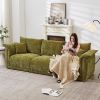 98.5" 3-seater Contemporary style linen sofa with 3 comfortable cushions with 2 pillows Suitable for living room bedroom and office,green