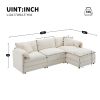 103.5" Chenille Modular Sectional Sofa with Deep and Wide Seat,L Shaped Cloud Couch Set with Double Cushions,4 Seat Sofa with Movable Ottoman