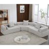 Oversized Combination Sofa,Curved Sofa,Upholstered 4 Seater Couch for Living Room Gray