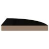 Floating Corner Shelves 4 pcs High Gloss Black 13.8"x13.8"x1.5" MDF - Black