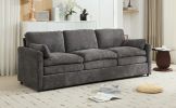 89" Cozy Upholstered 3-seater Sofa Oversized Comfy Cloud Sofa Double Cushion 3-seater Sofa Plush Cushion Sofa Couch for Living Room, Grey - as Pic