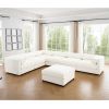 Large Modular Sectional Sofa Sectional Couch with Storage Chenille Sectional Sofa for Living Room, White - as Pic