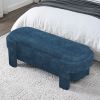 Linen Fabric Upholstered Bench with Large Storage Space for the Living Room, Entryway and Bedroom,dark blue( 51.5''x20.5''x17'' ) - as Pic
