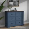 6 DrawersTall Dresser for Bedroom Vertical Storage Tower  Wood Top Closets - Blue
