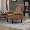 COOLMORE Wood Frame Armchair, Modern Accent Chair Lounge Chair with Sturdy Wood Legs for Living Room Bedroom (Coffee) - as Pic