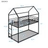 Bunk Beds for Kids Twin over Twin,House Bunk Bed Metal Bed Frame Built-in Ladder,No Box Spring Needed Black - as pic