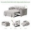 58" 4-1 Multi-functional Sofa Bed with Cup Holder and USB Port for Living Room or Apartments - Gray - Foam