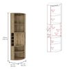 Oban Corner Bar Cabinet with Five Shelves , Eight Bottle Cubbies and Steamware Macadamia - as Pic