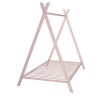 House Bed Tent Bed Frame Twin Size Metal Floor Play House Bed with Slat for Kids Girls Boys , No Box Spring Needed Pink - as pic