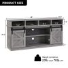 TV Stand Sliding Barn Door Modern&Farmhouse Wood Entertainment Center, TVs Up to 65",Grey - Grey - MDF+Metal