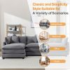 112.2" L-Shape Chenille Upholstered Sofa for Living Room Modern Luxury Sofa Couch with Ottoman and 5 Pillows for Living Room - Gray - Foam