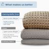 100% Cotton Waffle Weave Throw Blanket 50x60 inch Mineral Gray Color