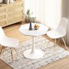 31.50"Modern Octagonal Coffee Table with MDF Table Top,Metal Base, for Dining Room, Kitchen, Living Room,White - as Pic