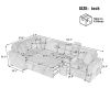 120.5" L-shaped Convertible Sofa Bed Modular Sectional Sofa Reversible Sleeper with Pull-Out Bed, Orange - as Pic