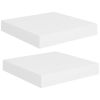 Floating Wall Shelves 2 pcs White 9.1"x9.3"x1.5" MDF - White