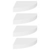 Floating Corner Shelves 4 pcs White 9.8"x9.8"x1.5" MDF - White