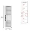 Oban Corner Bar Cabinet with Five Shelves , Eight Bottle Cubbies and Steamware White - as Pic
