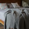 100% Cotton Waffle Weave Throw Blanket 50x60 inch Mineral Gray Color