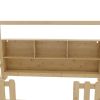 Twin Size House Bed with LED Light, Wood House Bed with Storage Bookshelf, Floor House Bed with Guardrails
