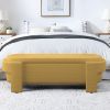 Linen Fabric Upholstered Bench with Large Storage Space for the Living Room, Entryway and Bedroom,yellow( 51.5''x20.5''x17'' ) - as Pic
