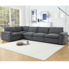Sectional Couches For Living Room,Modular Couch,Wireless Charging Port & Cup Holders,5-seat ,DIY Combination,L-shaped Sofa,Gray - as Pic