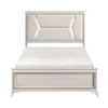 1pc Modern Luxury Queen Bed Upholstered Headboard with LED Lighting Wooden Bedroom Furniture Antique White Finish and Gold - as Pic