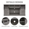 TV Stand Sliding Barn Door Modern&Farmhouse Wood Entertainment Center, TVs Up to 65",Grey - Grey - MDF+Metal
