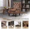 COOLMORE Wood Frame Armchair, Modern Accent Chair Lounge Chair with Sturdy Wood Legs for Living Room Bedroom (Coffee) - as Pic