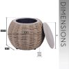 Natural Woven Ottoman with Storage, Brown - as Pic