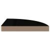 Floating Corner Shelf High Gloss Black 13.8"x13.8"x1.5" MDF - Black