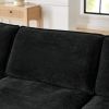 Modern Home Living Room L-Shaped Sectional Sofa Couches with Storage Ottoman, Convertible Oversized 4 Seater Couch Towel Fabric, Black - as Pic