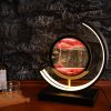 Moving Sand Art Picture with LED;  3D Round Sand Picture Lamp 3 Colors Art Light with Stand Relaxing Desktop Home Decor and Office - lamp