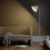 Minimalist floor lamp with pleated lampshade 3000K Reading Lamp for Bedroom Living Room - white