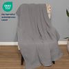 100% Cotton Waffle Weave Throw Blanket 50x70 inch Mineral Gray Color