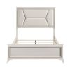 1pc Modern Luxury Queen Bed Upholstered Headboard with LED Lighting Wooden Bedroom Furniture Antique White Finish and Gold - as Pic